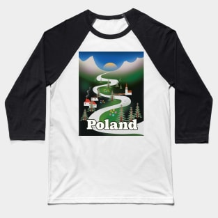 Poland vintage style travel print Baseball T-Shirt